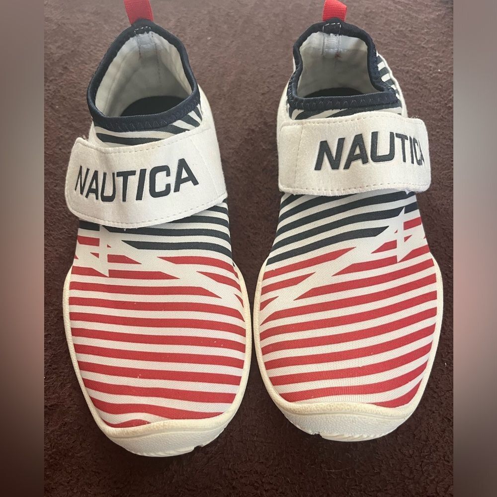 Nautica Slip On Women Sneakers Stylish Water Shoes Red/White/Blue
